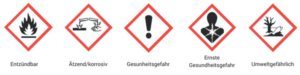 CLP-Piktogramme auf ätherischen Ölen
