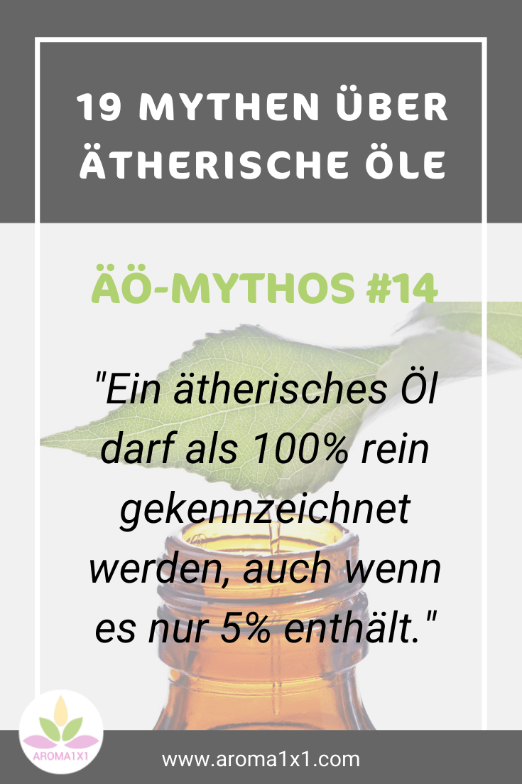 ätherisches Öl als 100% gekennzeichnet, auch wenn nur 5% drin sind FDA (Mythos)