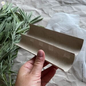 Küchenpapier Innenrolle zum Formen der Räucherbündel